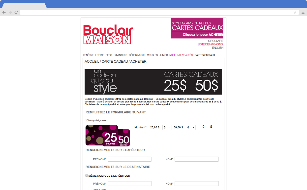 Bouclair screenshot