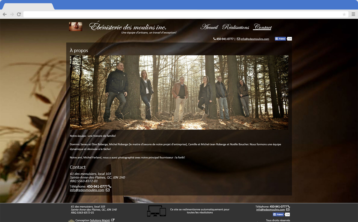 Ébénisterie des moulins screenshot