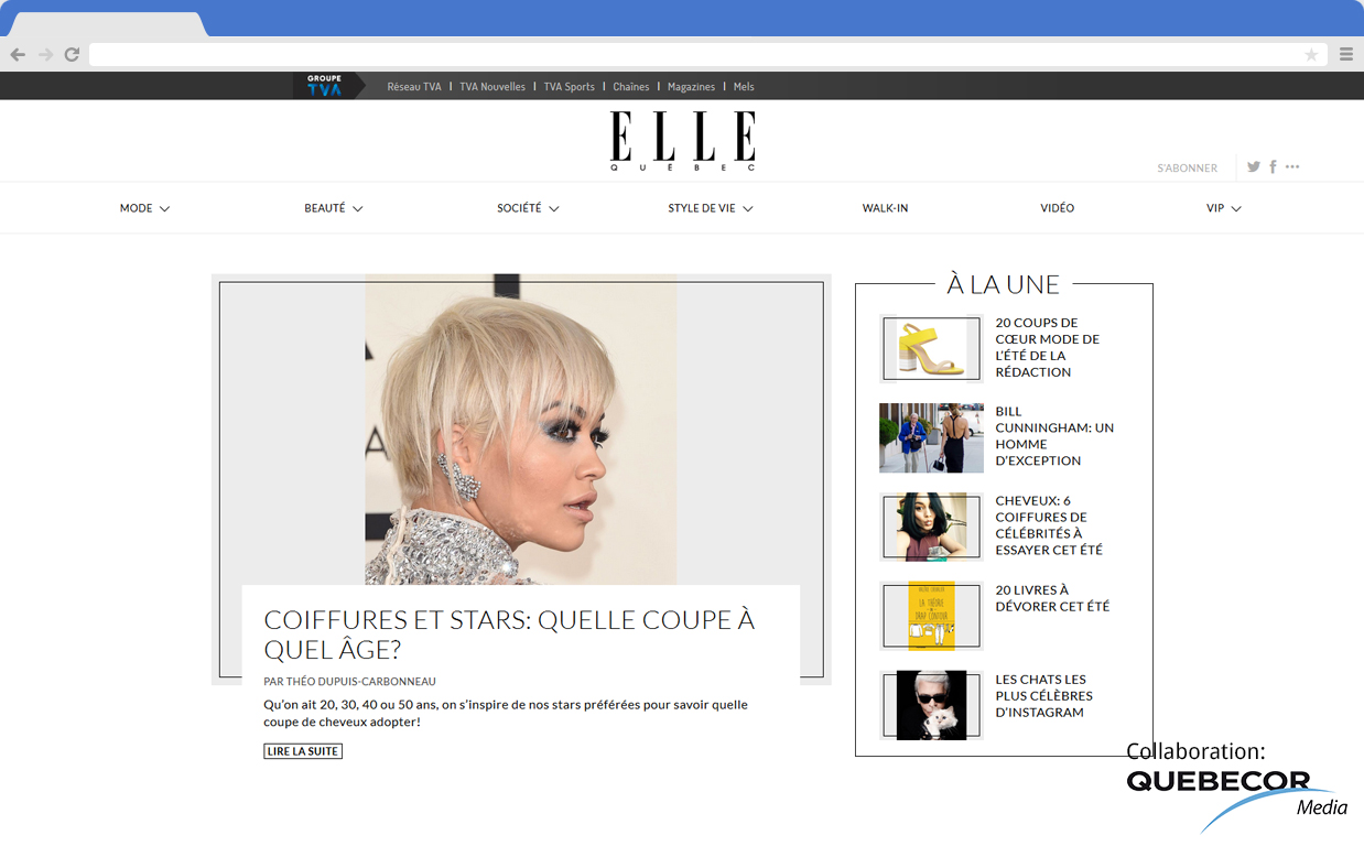 ELLE Quebec screenshot