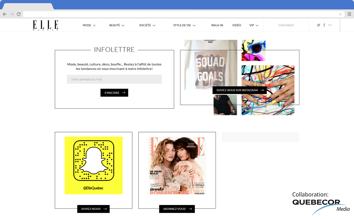 ELLE Quebec screenshot