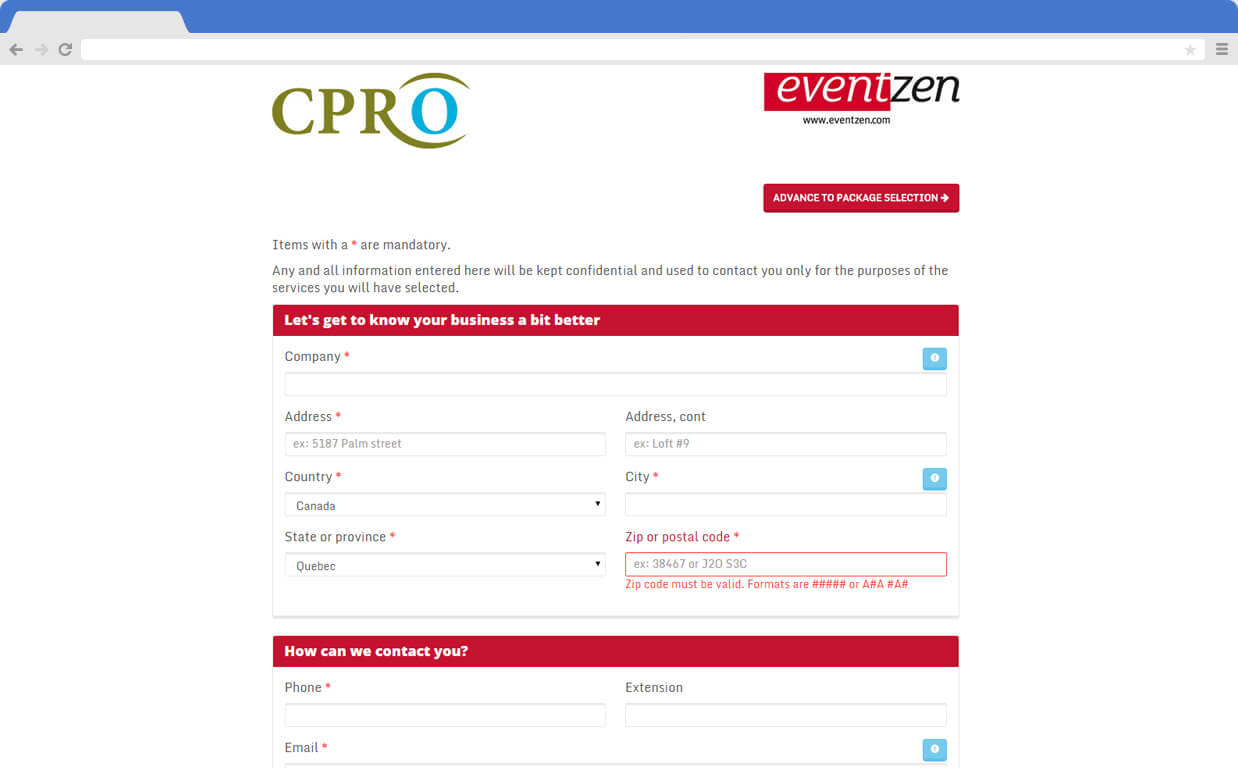 Eventzen screenshot