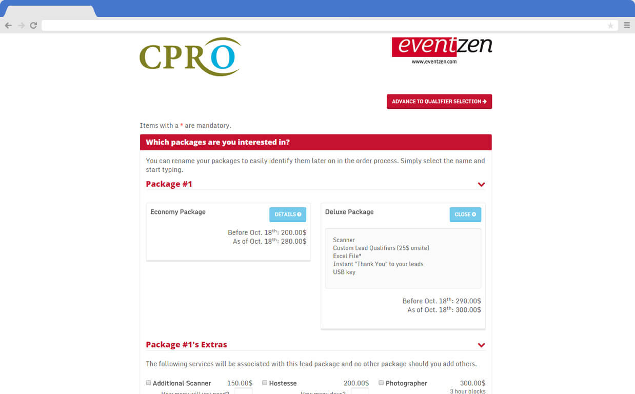 Eventzen screenshot