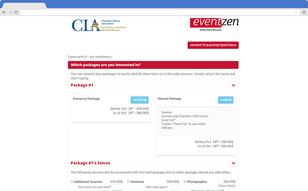 Eventzen screenshot