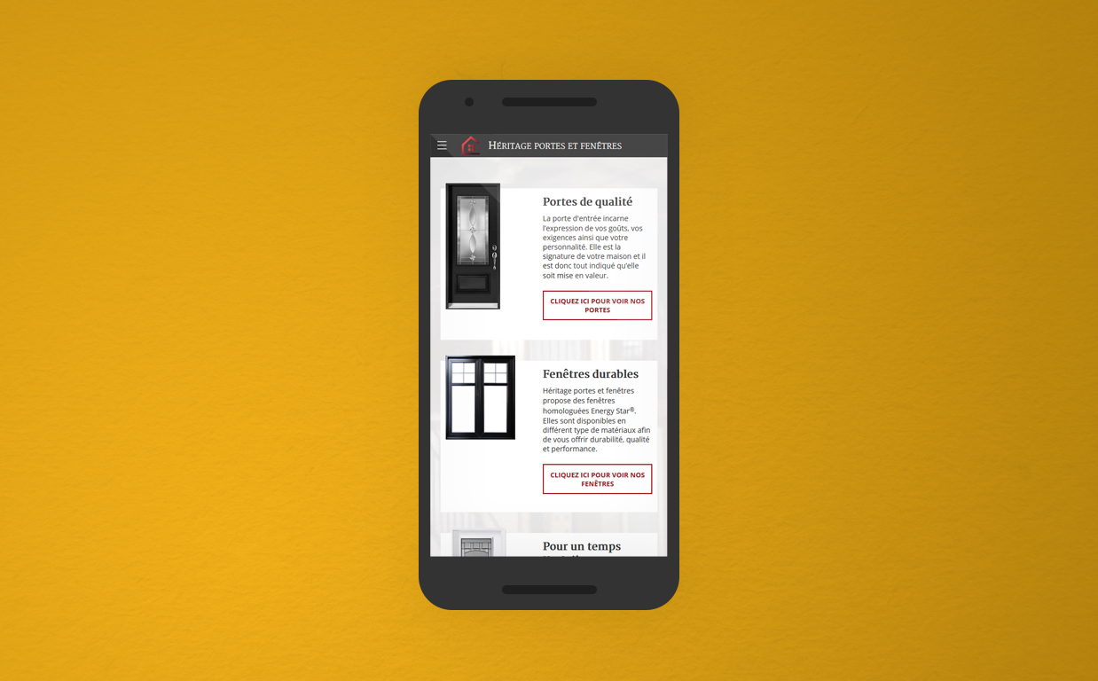 Héritage Portes et Fenêtres screenshot