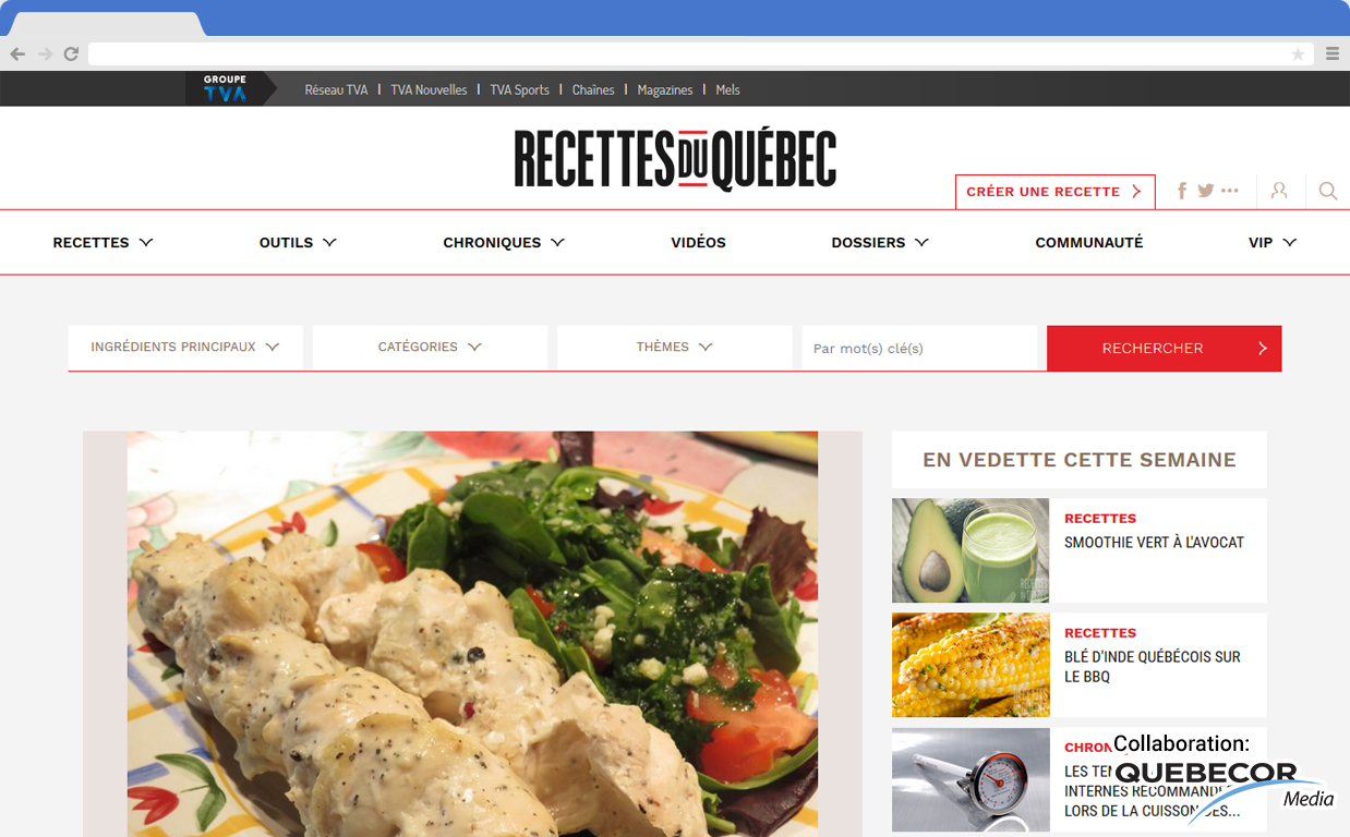 Quebecor Media screenshot