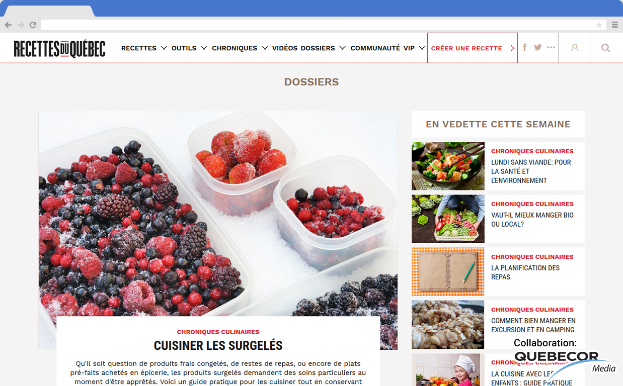Quebecor Media screenshot